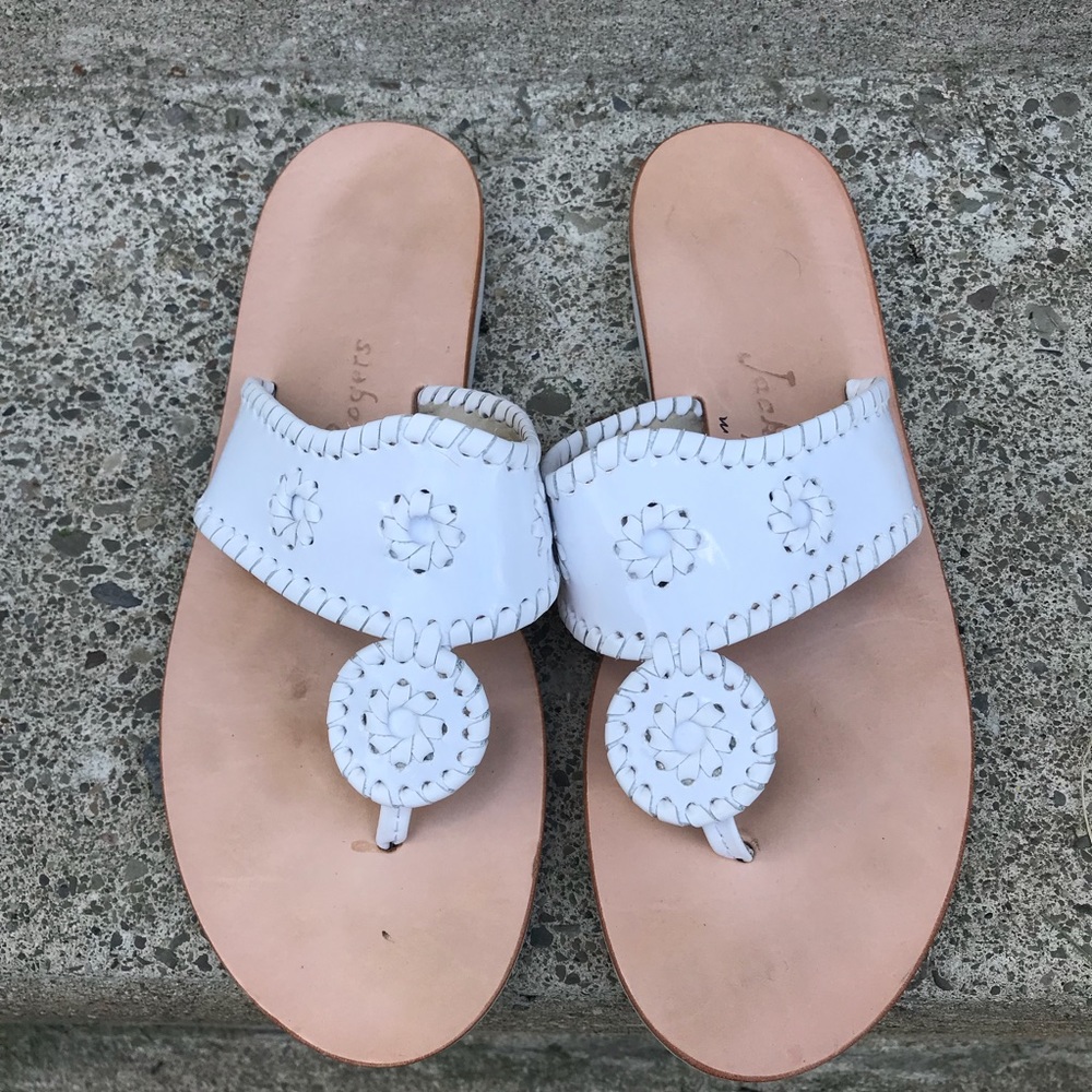 Jack Rogers White Patent Boating Jacks